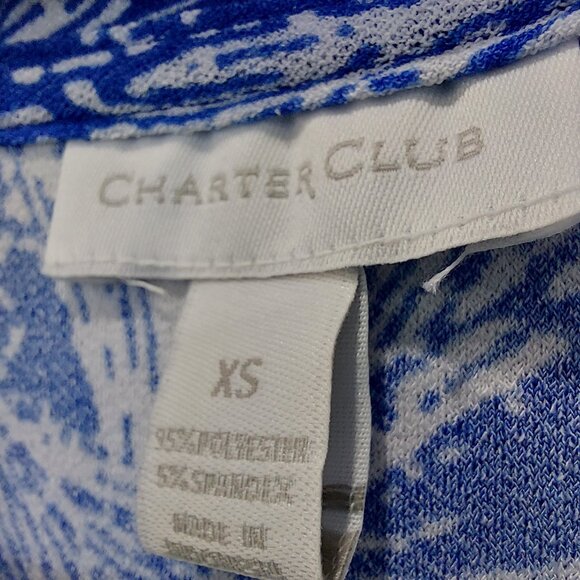 Charter Club Tile-Print Crossover Wrap Stretchy Top from Macy's, Size XS - Picture 4 of 7